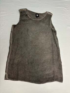 Nü Denmark Womens Sleeveless Top with Shoulder Zipper Detail Washed Gray Size M